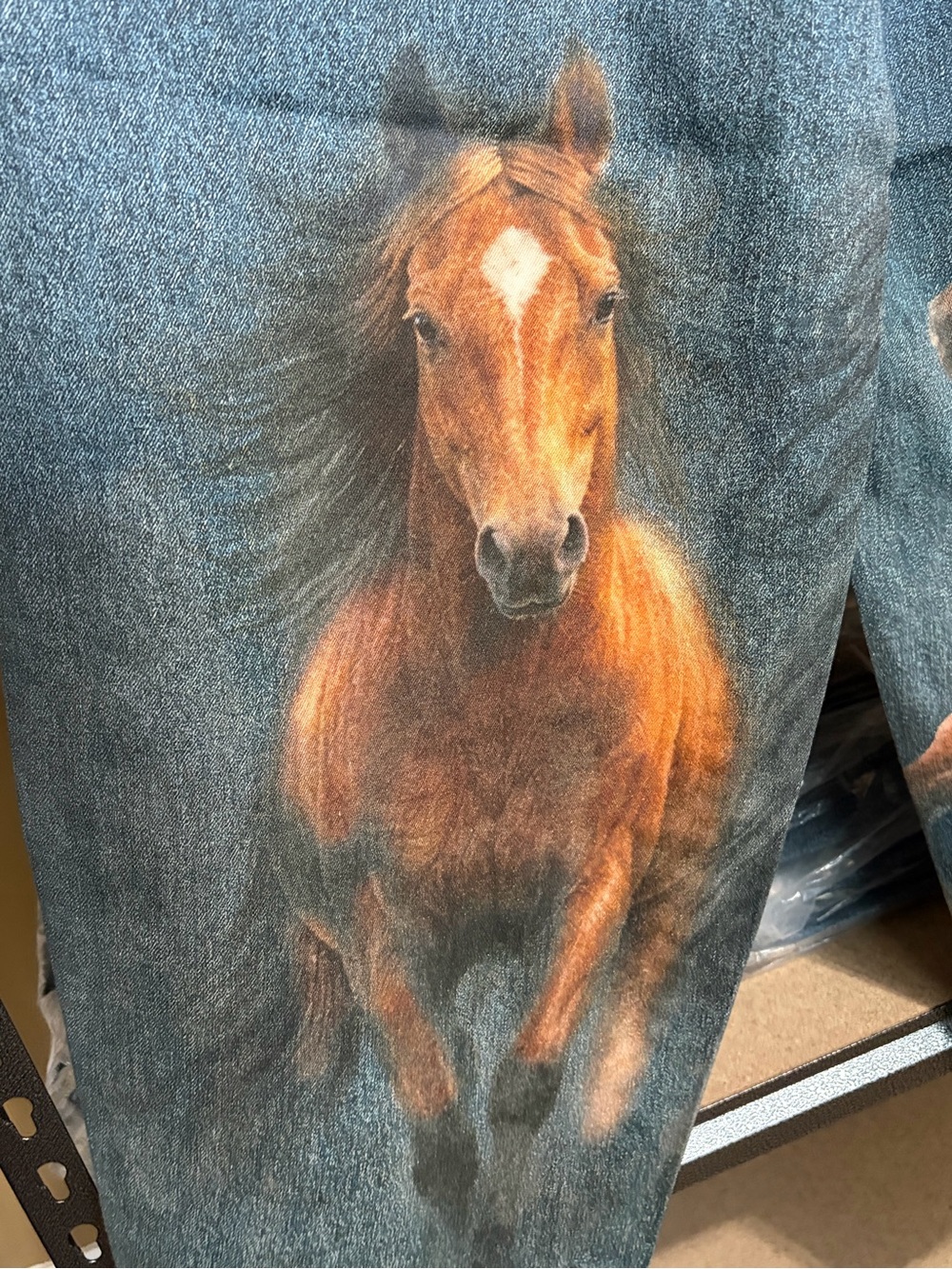 NWT HOWDY Horse Digital Print Baggy Wide Leg Jeans Vibrant M.i.U. - Picture 9 of 14